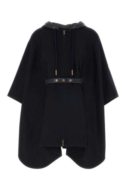 Navy blue wool blend poncho Blue MONCLER (L20933G00019599DP)
