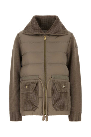 Dove grey wool blend cardigan MONCLER (L20939B00017M4281)