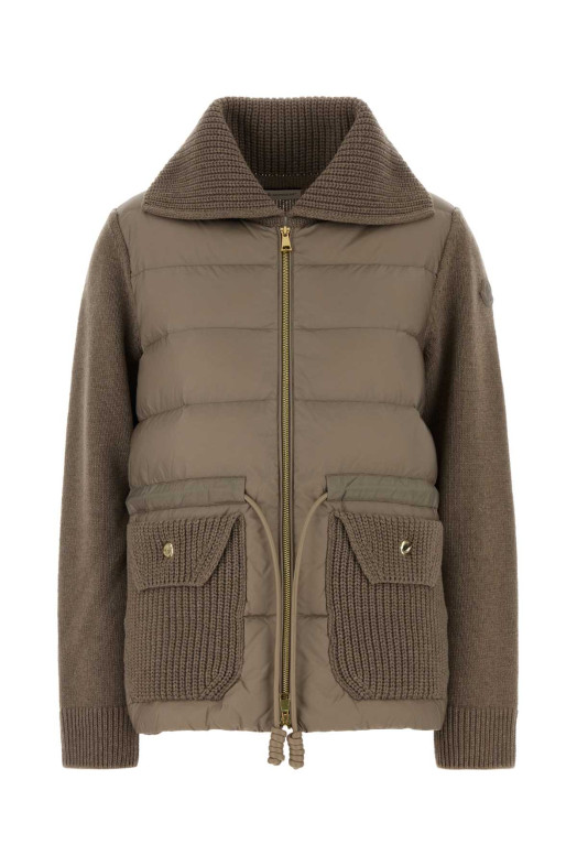 Dove grey wool blend cardigan MONCLER (L20939B00017M4281)