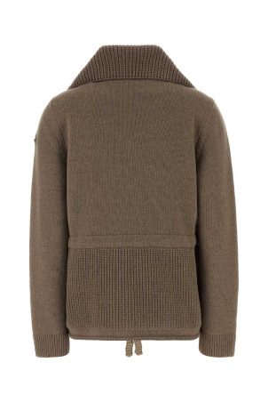 Dove grey wool blend cardigan MONCLER (L20939B00017M4281)