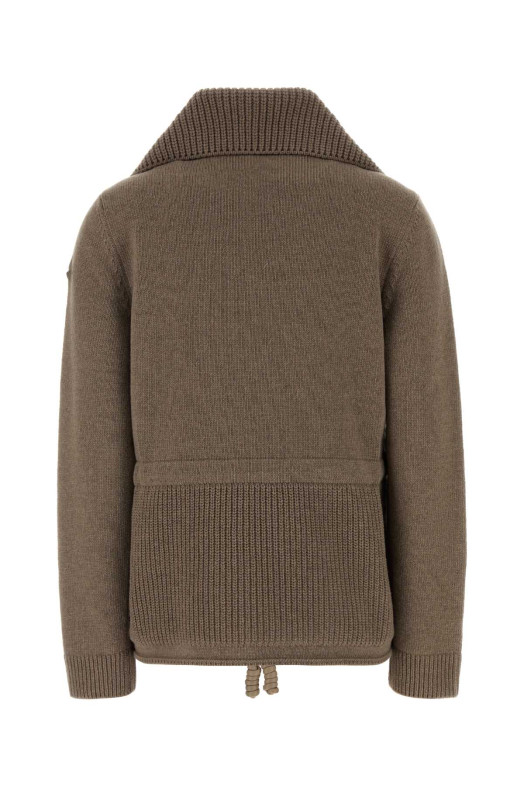 Dove grey wool blend cardigan MONCLER (L20939B00017M4281)