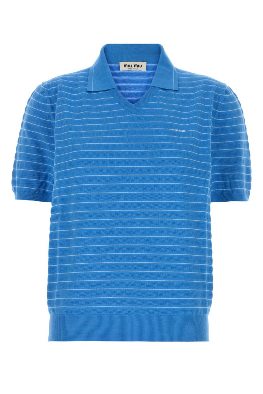 Embroidered cotton polo shirt MIU MIU (MML05QSOOO184Q)