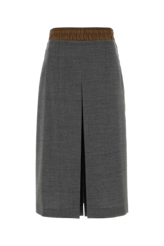 Dark grey wool skirt PRADA (P10A8SOOO6011)
