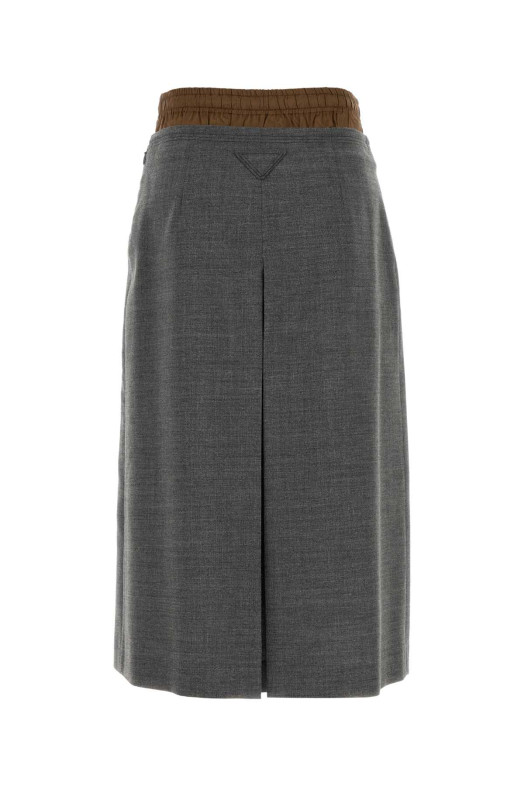 Dark grey wool skirt PRADA (P10A8SOOO6011)