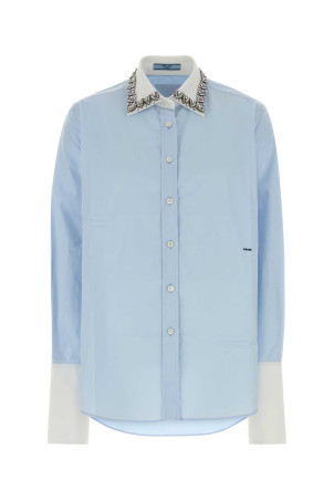 Light blue poplin shirt PRADA (P465JRSOOO1XV2)