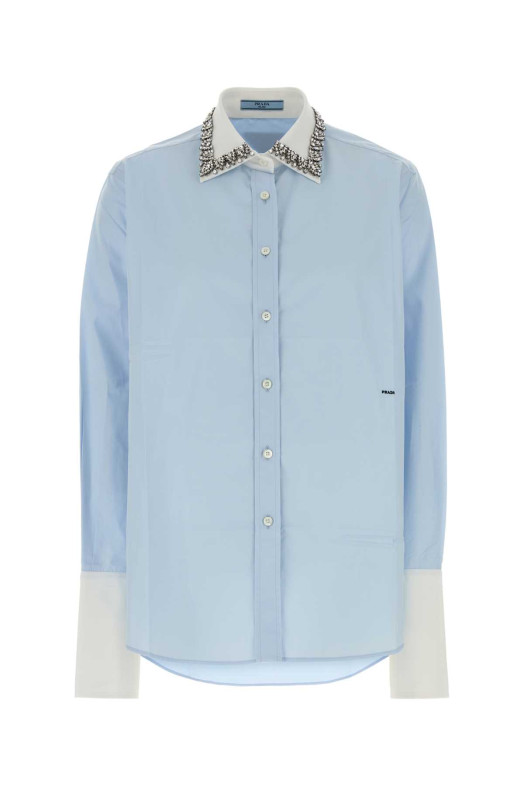 Light blue poplin shirt PRADA (P465JRSOOO1XV2)