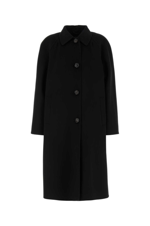 Black wool blend coat Black PRADA (P642TESOOO179B)