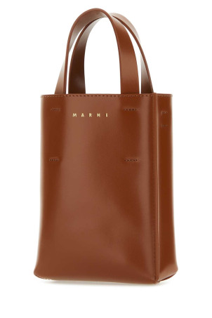 Brown leather nano Museo handbag MARNI (SHMP0050U0LV639)