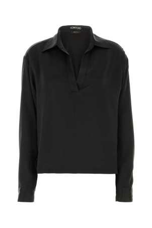 Чорна атласна блузка TOM FORD (TS2144FAX1720)