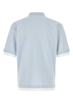 Powder blue piquet polo shirt PRADA (UJN911SWM11868)
