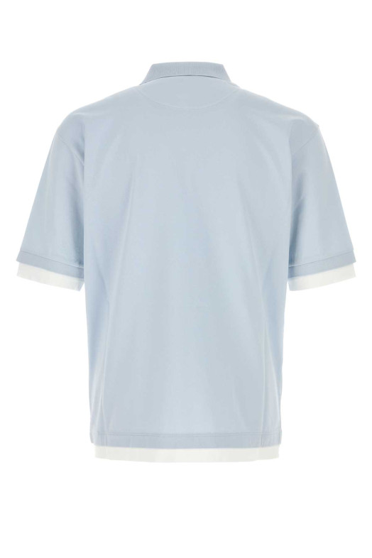 Powder blue piquet polo shirt PRADA (UJN911SWM11868)