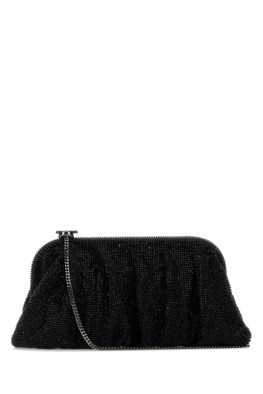 Black rhinestones knit Venus La Grande clutch BENEDETTA BRUZZICHES (0010013)