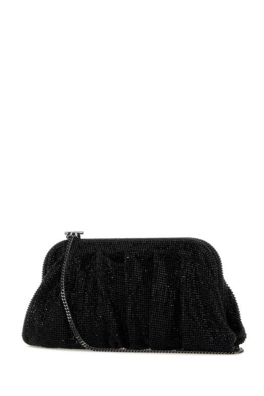 Black rhinestones knit Venus La Grande clutch BENEDETTA BRUZZICHES (0010013)
