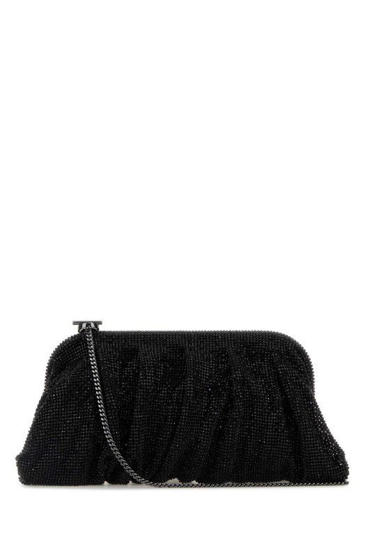 Black rhinestones knit Venus La Grande clutch BENEDETTA BRUZZICHES (0010013)