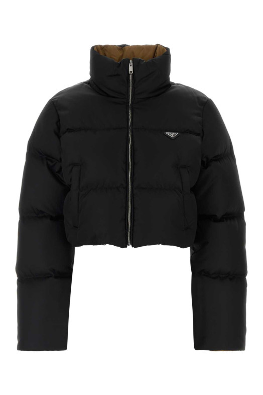Черная пуховая куртка из материала Re-Nylon, PRADA (29D056SOOO1WQ8)