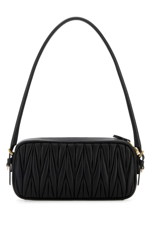 Black leather shoulder bag Black MIU MIU (5NE024AFPP)