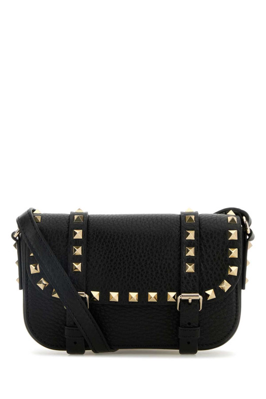 Черная кожаная сумка через плечо Rockstud, черная, VALENTINO GARAVANI (6W2P0AI6VSH)