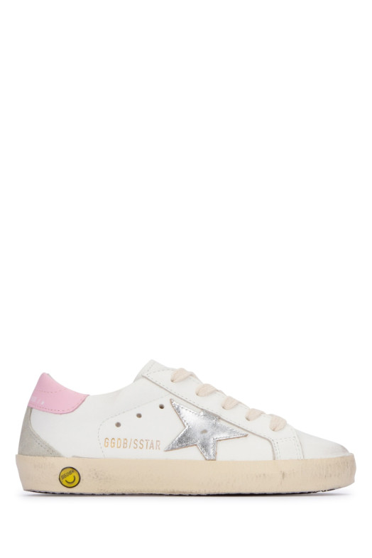 Детские кроссовки Golden Goose с кожаным верхом и ламинированным каблуком из серии SUPER-STAR (GYF00102F004662) GOLDEN GOOSE KIDS