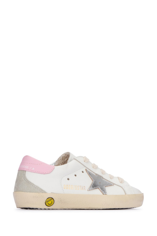 Детские кроссовки Golden Goose с кожаным верхом и ламинированным каблуком из серии SUPER-STAR (GYF00102F004662) GOLDEN GOOSE KIDS