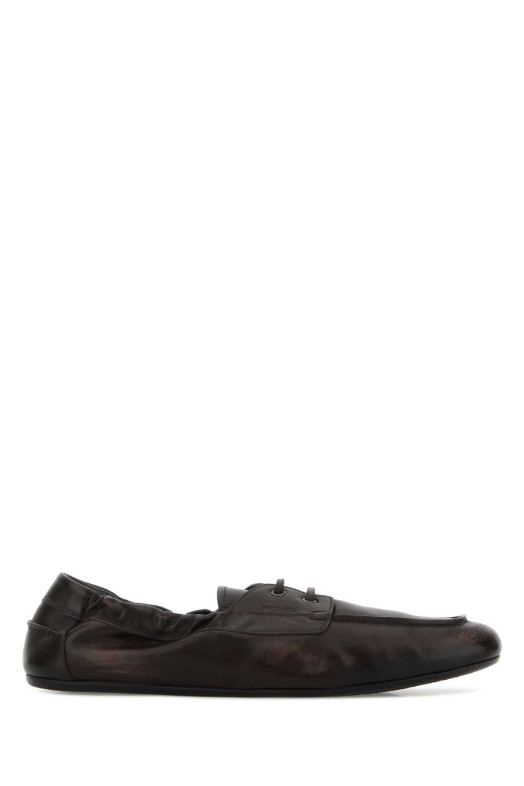Dark brown leather loafers PRADA (2EG504FG0127V6)