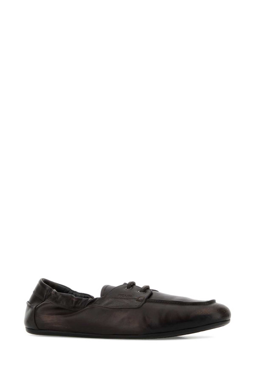 Dark brown leather loafers PRADA (2EG504FG0127V6)