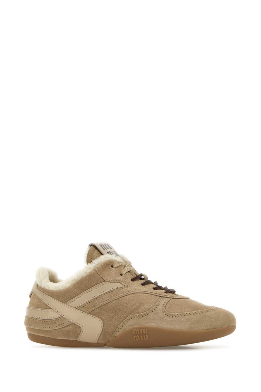 Beige suede sneakers MIU MIU (5E428EFZF05Z0G)