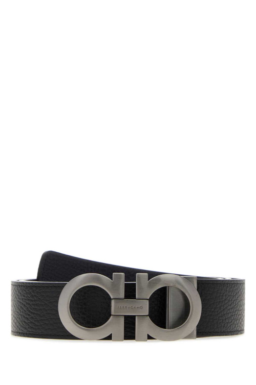 Black leather reversible belt SALVATORE FERRAGAMO (675542776307)