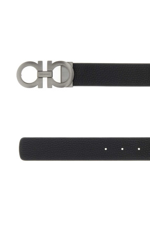 Black leather reversible belt SALVATORE FERRAGAMO (675542776307)