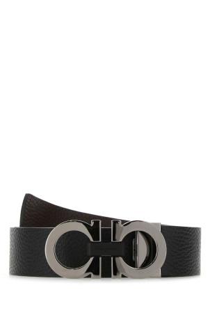 Black leather reversible belt Brown SALVATORE FERRAGAMO (678783476361)
