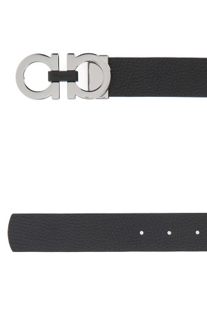 Black leather reversible belt Brown SALVATORE FERRAGAMO (678783476361)