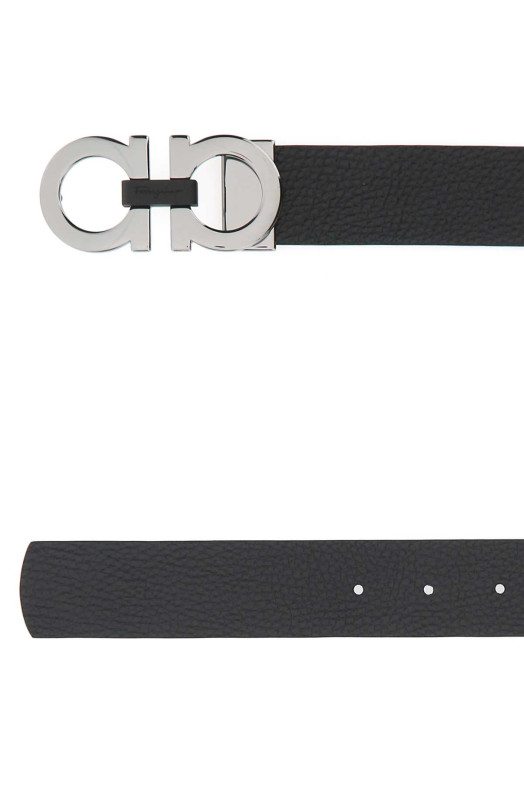Black leather reversible belt Brown SALVATORE FERRAGAMO (678783476361)