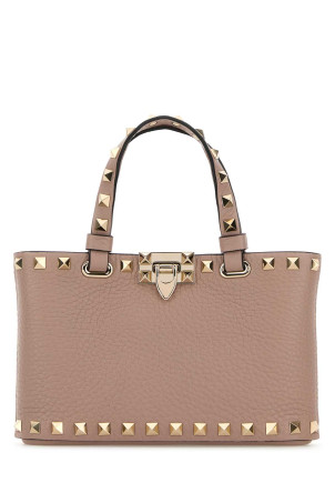 Antiqued pink leather Rockstud handbag Beige VALENTINO GARAVANI (9W2P0AT0VSH)