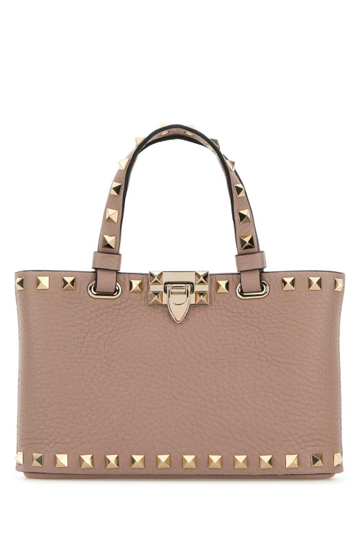 Antiqued pink leather Rockstud handbag Beige VALENTINO GARAVANI (9W2P0AT0VSH)