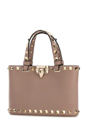 Antiqued pink leather Rockstud handbag Beige VALENTINO GARAVANI (9W2P0AT0VSH)