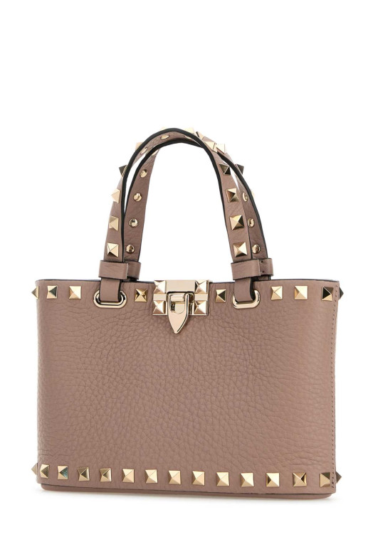 Antiqued pink leather Rockstud handbag Beige VALENTINO GARAVANI (9W2P0AT0VSH)