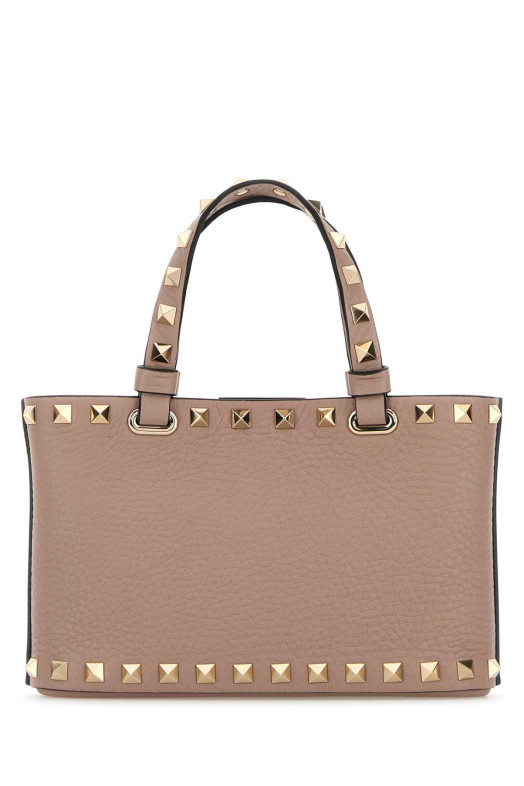 Antiqued pink leather Rockstud handbag Beige VALENTINO GARAVANI (9W2P0AT0VSH)