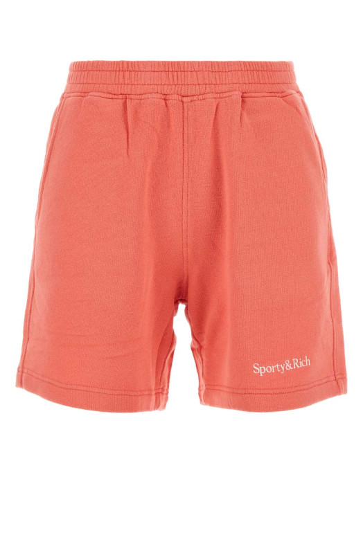 Salmon pink stretch cotton shorts SPORTY & RICH (SH007S402SC)