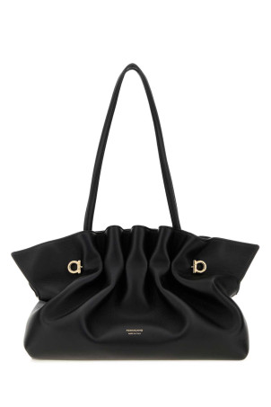 Black leather shoulder bag Black SALVATORE FERRAGAMO (219960783286)