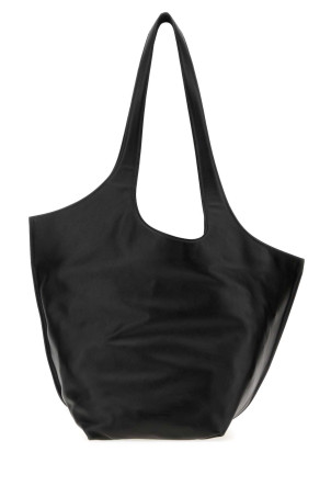Black leather large La Scoop shoulder bag White THE ATTICO (260WAH00066LBT019AA)