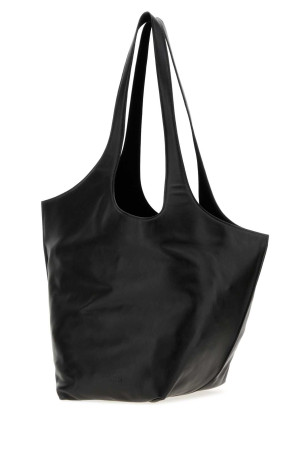 Black leather large La Scoop shoulder bag White THE ATTICO (260WAH00066LBT019AA)