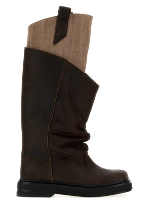 Chocolate leather New Robin Passeggiata boots THE ATTICO (261WSH00902MIX124AA)