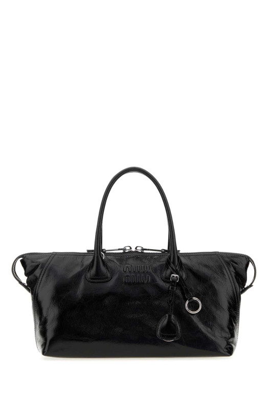Black leather handbag Black MIU MIU (5BA3352A44)