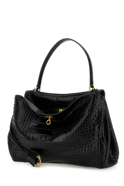Black leather Rodeo handbag Black BALENCIAGA (7897722AA5L)
