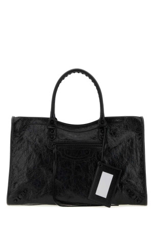 Black leather large Le City shopping bag Black BALENCIAGA (8657652ACME)