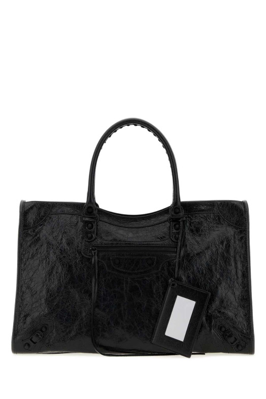 Black leather large Le City shopping bag Black BALENCIAGA (8657652ACME)