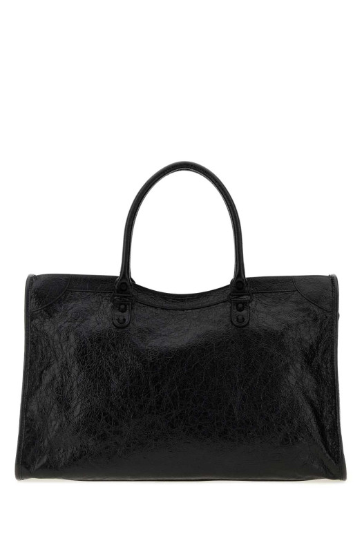 Black leather large Le City shopping bag Black BALENCIAGA (8657652ACME)
