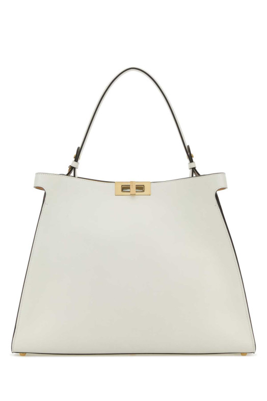 Ivory leather large Fendi Way shopping bag FENDI (8BN369AY5B)