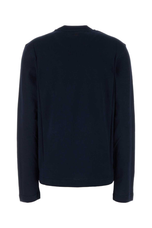 Midnight blue cotton t-shirt Fuchsia AMI (BFUTS235724)