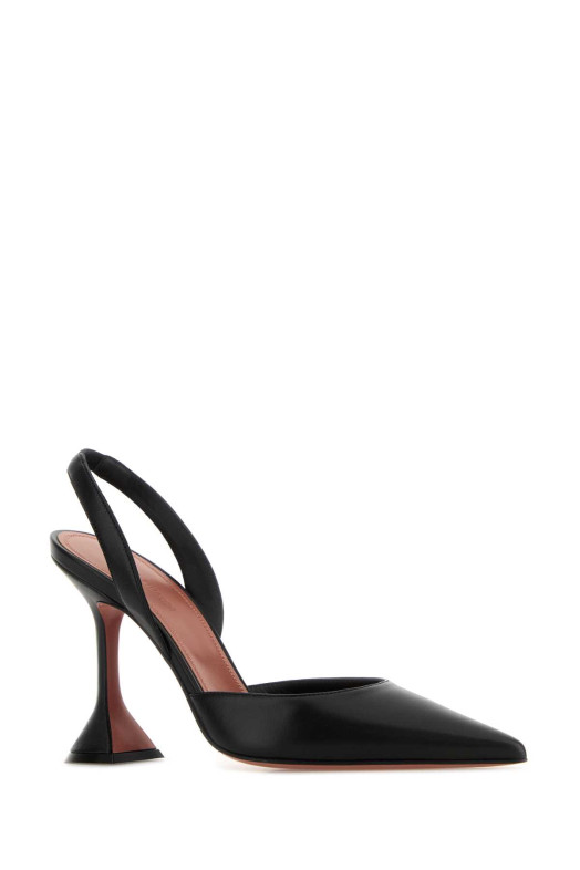 Black nappa leather Holli Sling pumps AMINA MUADDI (HOLLISLING95)