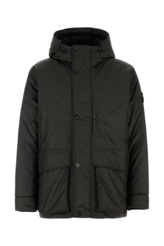 Black nylon and polyester parka Black STONE ISLAND (L2S154100011S0417)